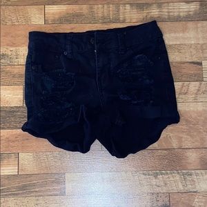 Ripped high waisted shorts